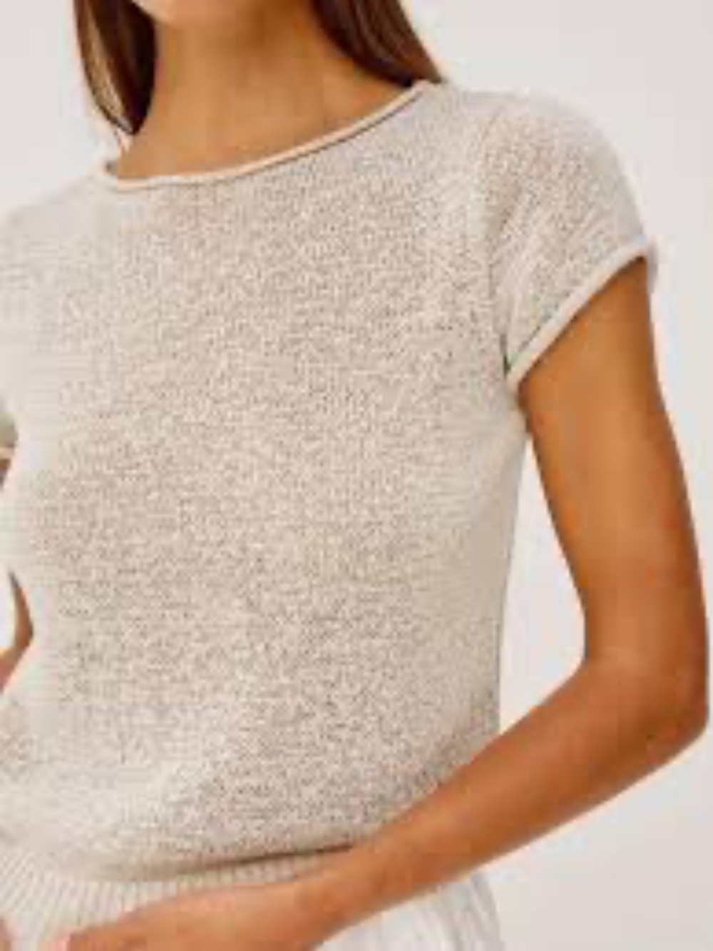 Designer Eileen Fisher Neutral Linen Sweater